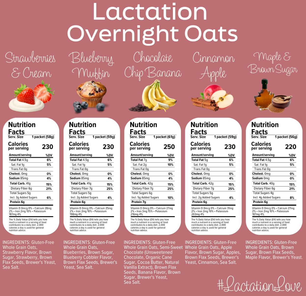 Variety Pack Lactation Overnight Oats